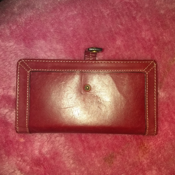 Fossil Leather Wallet Rustic Red - Picture 5 of 8